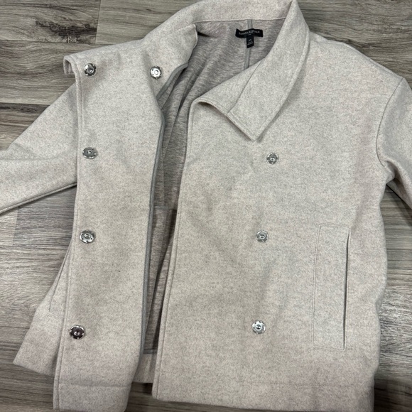 Banana Republic Melton Moto Jacket in Oatmeal Size Small - Picture 7 of 8